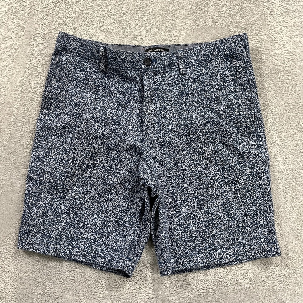Banana Republic Aiden Shorts Mens 32 Floral Blue Stretch‎ Performance